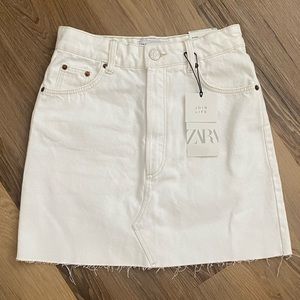 NWT Zara Hi-Rise Mini Skirt white